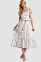 Load image into Gallery viewer, Peplum Hem Scalloped Lace Midi Dress

