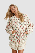 Load image into Gallery viewer, Floral Puffy Tie-front Long Sleeve Jacket
