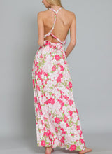 Load image into Gallery viewer, HALTER BACK CROSS STRAP TIERED MAXI DRESS
