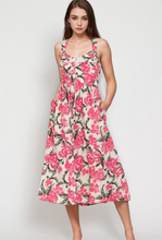 Load image into Gallery viewer, SLEEVELESS SMOCKED MIDI DRESS
