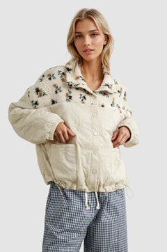Floral Puffer Long Sleeve Jacket