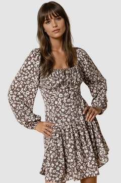 Evelyn Square Neck Corset Detail Mini Dress