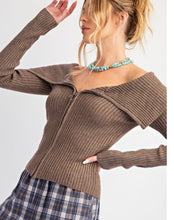 Load image into Gallery viewer, ZIP UP FRONT KNIT SWEATER TOP
