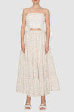 Load image into Gallery viewer, FLORAL RUFFLE MIDI SKIRT
