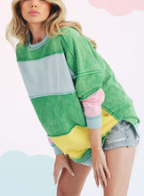 Load image into Gallery viewer, Rugby Color Block Stripe Sweatershirt
