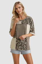 Load image into Gallery viewer, Camo Animal Print Color Block Top
