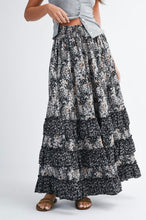 Load image into Gallery viewer, FLORAL RUFFLE MAXI SKIRT
