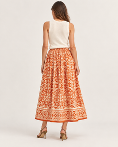 DRAPING PLEATS MAXI SKIRT