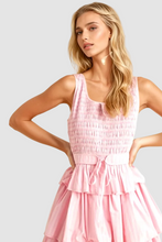 Load image into Gallery viewer, Striped Tiered Ruffle Midi Dress
