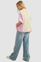 Load image into Gallery viewer, WAFFLE KNIT PATCH DAISY FLORAL BLOCK TEE
