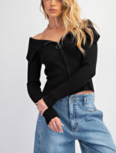 Load image into Gallery viewer, ZIP UP FRONT KNIT SWEATER TOP
