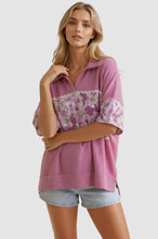 Load image into Gallery viewer, FLORAL COLOR BLOCK RIC RAC KNIT TOP
