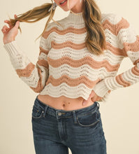 Load image into Gallery viewer, Piper- Wave Patterend Pointelle Sweater
