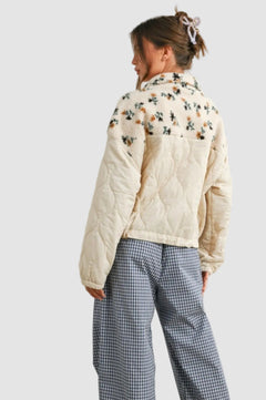 Floral Puffer Long Sleeve Jacket