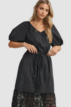 Load image into Gallery viewer, Puff Sleeve Tiered Lace Midi Dress
