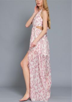 HALTER BACK NECK STRAP MAXI DRESS