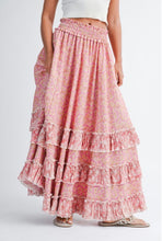 Load image into Gallery viewer, FLORAL RUFFLE MAXI SKIRT
