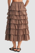 Load image into Gallery viewer, TIERED RUFFLE DRAWSTRING WAIST SKIRT
