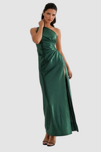 Load image into Gallery viewer, One-shoulder Rhinestone Cutout Maxi Dress
