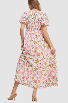 Petal Waltz Smocked Tiered Maxi Dress