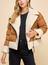 Load image into Gallery viewer, Sherpa Trim Padded Puffer Jacket
