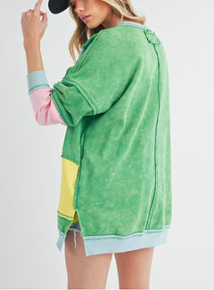 Rugby Color Block Stripe Sweatershirt