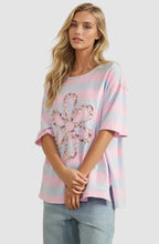 Load image into Gallery viewer, SWEET STRIPE BLOOM TEE
