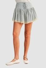 Load image into Gallery viewer, FLORAL MINI SKIRT WITH A LACE-UP DETAIL FRONT
