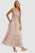 Load image into Gallery viewer, Exclusive Floral Print Smocked Midi Dress
