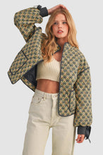 Load image into Gallery viewer, Floral Quilted Jacket With Ribbon Sleeve Detail

