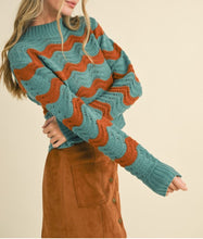 Load image into Gallery viewer, Piper- Wave Patterend Pointelle Sweater
