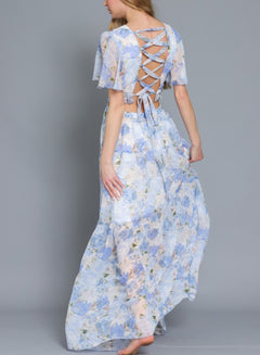 HALTER BACK NECK STRAP MAXI DRESS