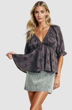 Load image into Gallery viewer, HAZLE EYELET EMBROIDERED TOP
