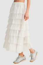 Load image into Gallery viewer, TIERED RUFFLE DRAWSTRING WAIST SKIRT
