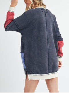 Rugby Color Block Stripe Sweatershirt