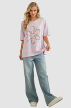 Load image into Gallery viewer, SWEET STRIPE BLOOM TEE
