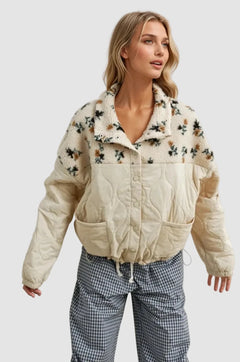 Floral Puffer Long Sleeve Jacket