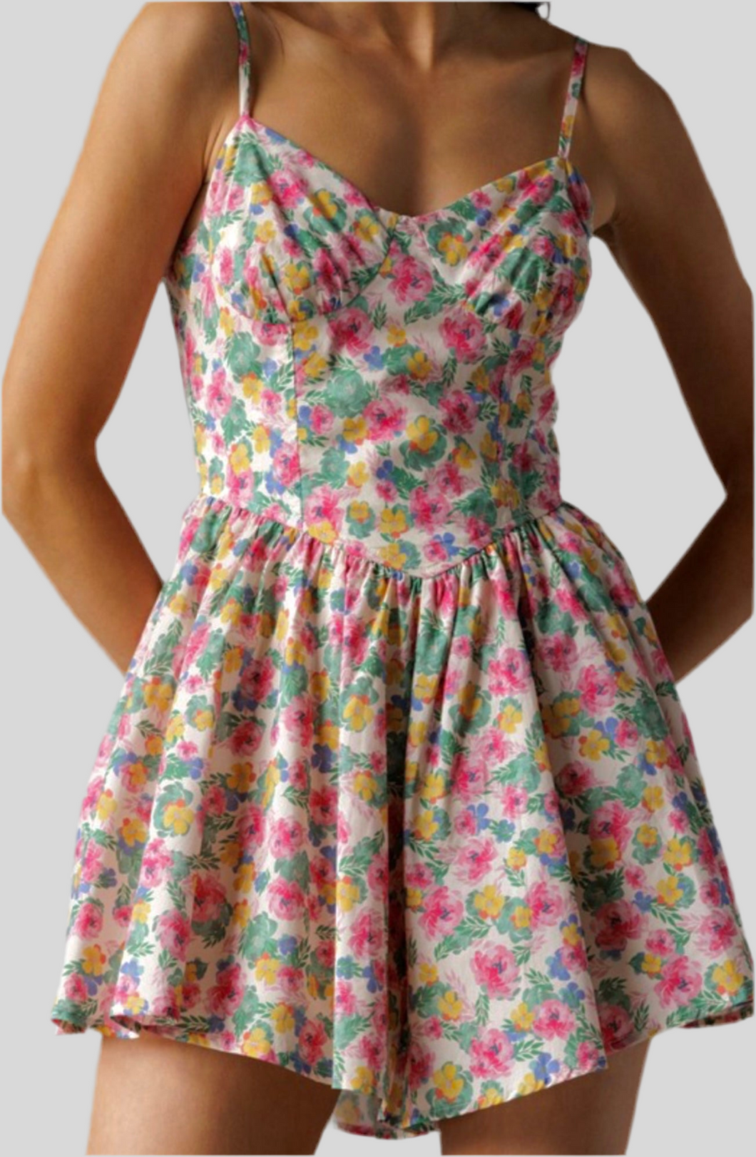Pink Multi Floral Romper