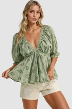 Load image into Gallery viewer, HAZLE EYELET EMBROIDERED TOP
