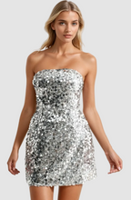 Load image into Gallery viewer, Party dress-Starlight Lace-up Sequin Mini Dress
