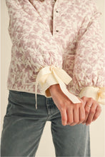Load image into Gallery viewer, Floral Quilted Jacket With Bow Tie Ribbon Detail
