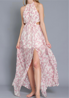 HALTER BACK NECK STRAP MAXI DRESS