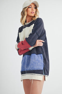 Rugby Color Block Stripe Sweatershirt