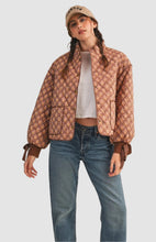 Load image into Gallery viewer, Floral Quilted Jacket With Ribbon Sleeve Detail
