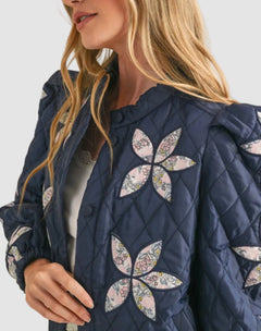 QUILTED JACKET WITH FLORAL PATCHWORK