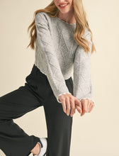 Load image into Gallery viewer, CABLE KNIT CROPPED SWEATER
