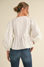 Load image into Gallery viewer, Bow ties peplum top with U-neck RED

