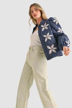 QUILTED JACKET WITH FLORAL PATCHWORK