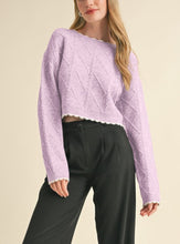 Load image into Gallery viewer, CABLE KNIT CROPPED SWEATER
