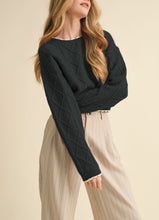 Load image into Gallery viewer, CABLE KNIT CROPPED SWEATER
